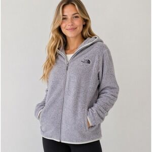 The North Face‎ Womens L Osito Fleece Full-Zip Hoodie Lavender Purple Gray Cozy